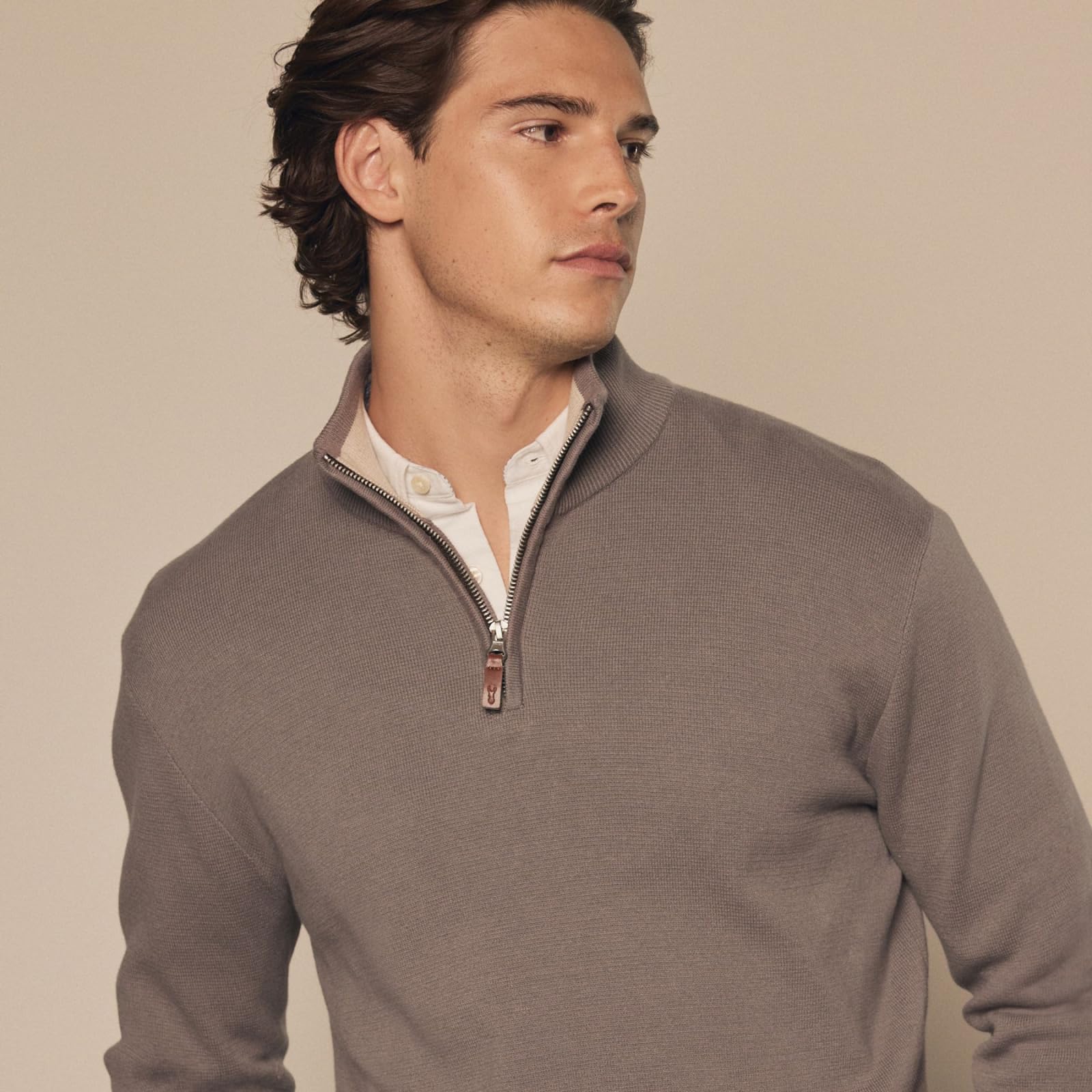 NEXT Maglione Uomo 100% Cotone Premium con Collo a Zip | Standard, grazie alla sua qualità affidabile