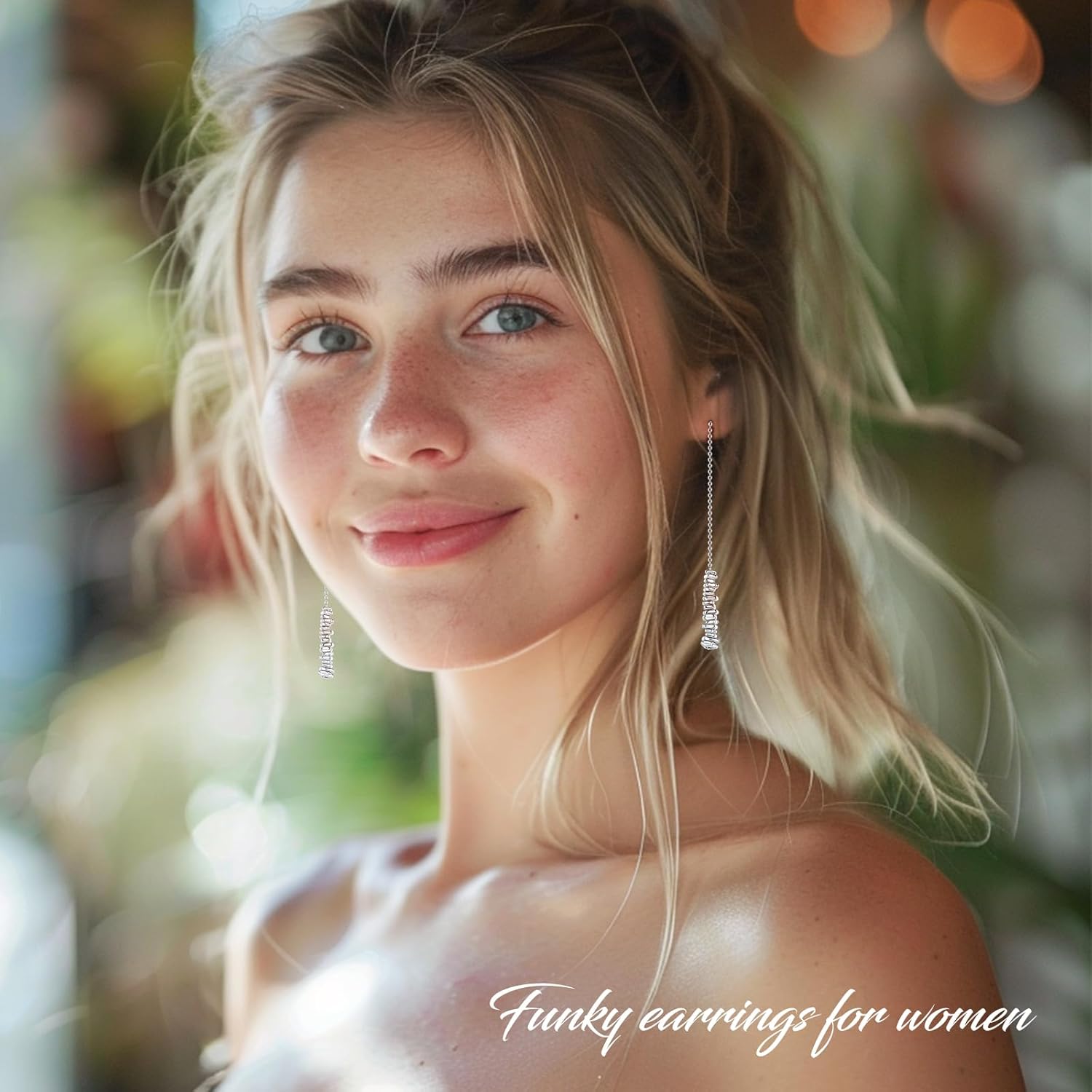 Threader Earrings 925 Sterling Silver Dangle Earrings for Women Funky Chain earrings - Image 3