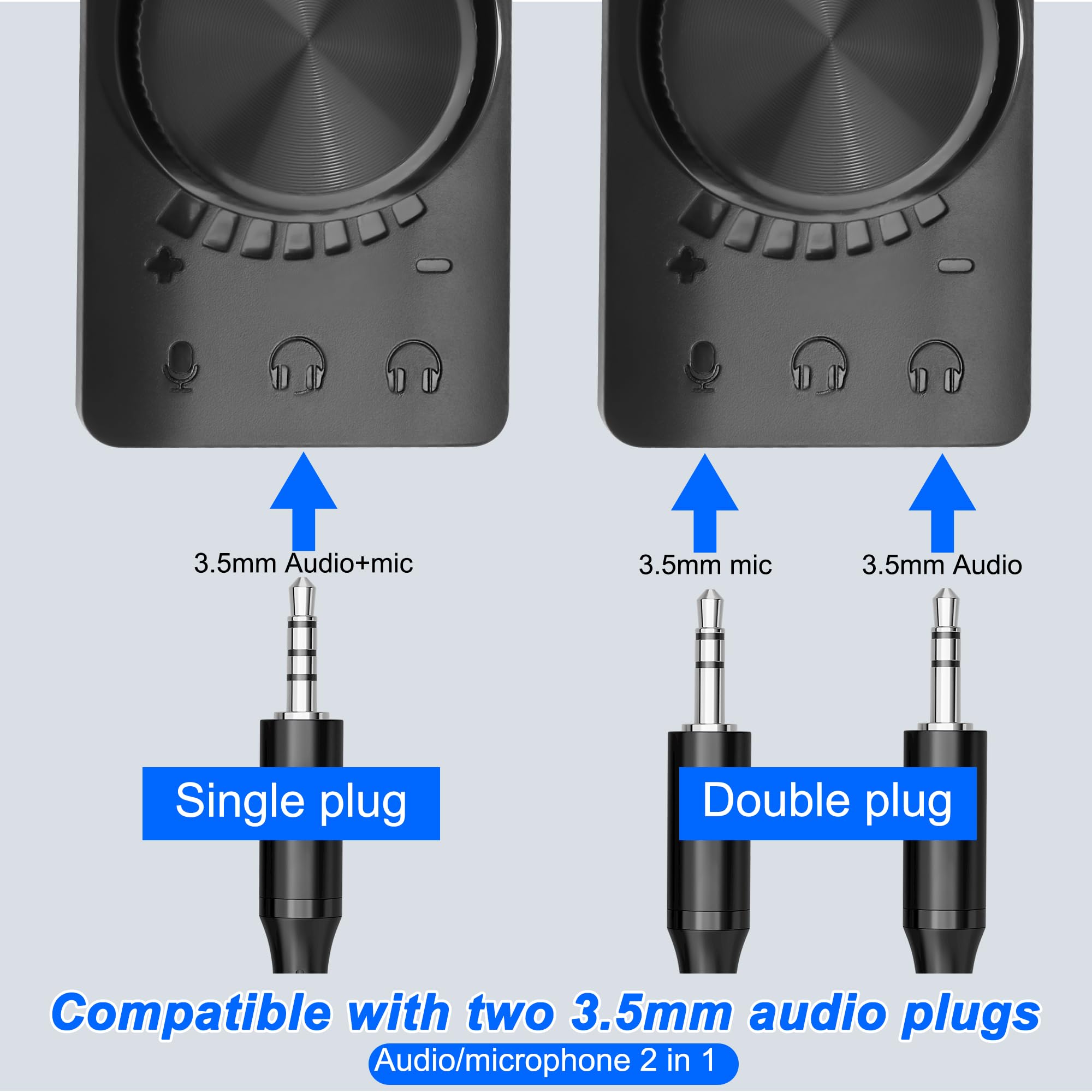 MEIRIYFA Scheda audio USB esterna Virtuale 7.1 Surround Sound USB 2.0 Adattatore scheda audio esterna con regolazione del volume per desktop, laptop, auricolari, cuffie (nero)