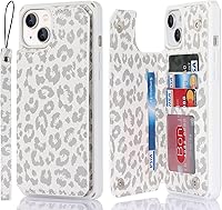 Vista 22 de Cavor Funda para iPhone 13 con tarjetero, funda tipo cartera para mujeres y hombres, fundas de teléfono para iPhone 13 con soporte y correa, funda