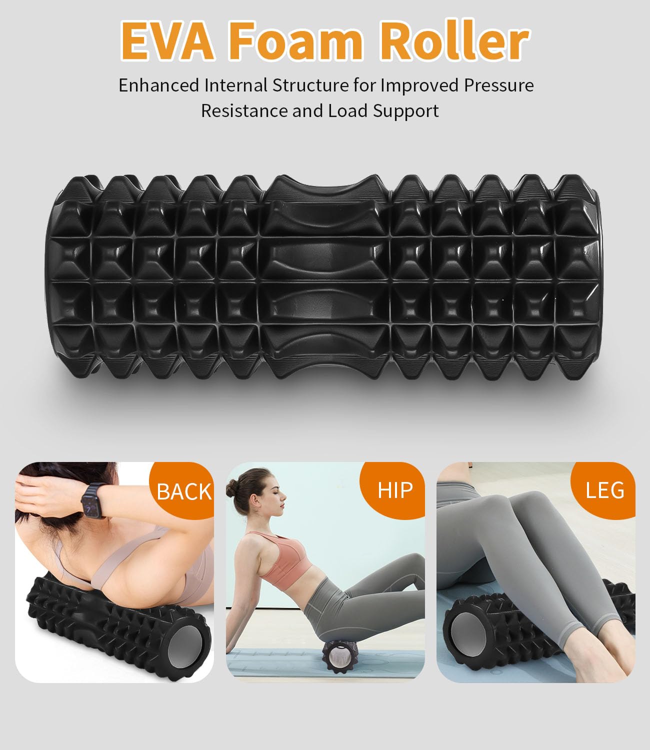 Set di Foam Roller 5 in 1, Roller Pilates ad alta Densità, Rullo per Massaggio,Pallina Massaggio Muscolare, Tenditore, Fascia di Resistenza per Massaggio, Esercizi di Fitness Attrezzi Pilates
