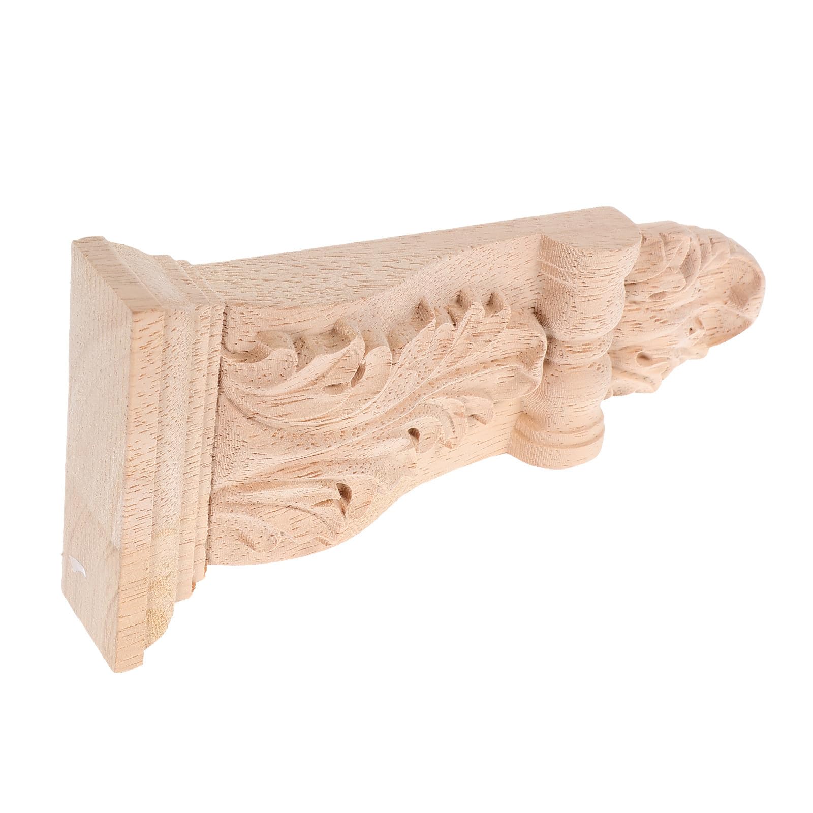 Mensola in Legno Massello Intagliata Stile Europeo 8x16x3 cm Decorativa per Soffitto