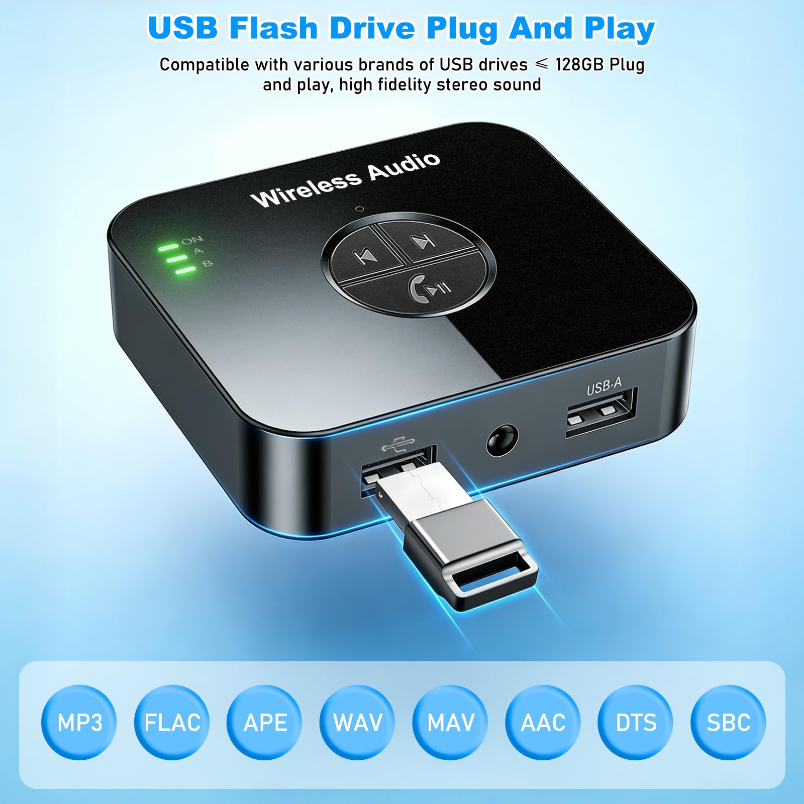 Adattatore Bluetooth impianto stereo: adattatore audio Blue Tooth 6.0, trasmettitore Bluetooth ricevitore con cavo AUX da 3,5 mm, adattatore Aux Blue Tooth con telecomando, trasmettitore audio