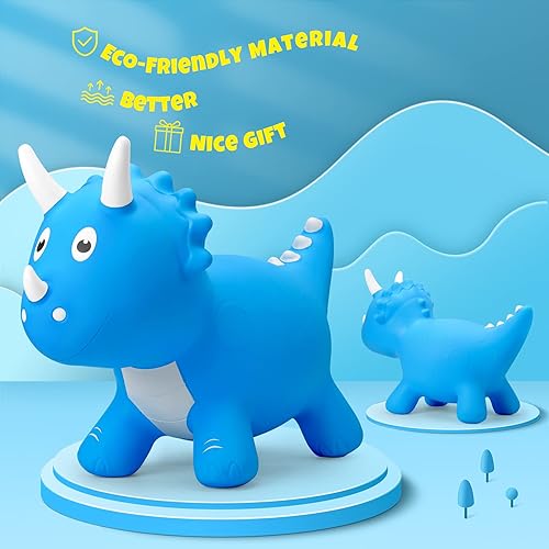 Miniatura 10 de Animales hinchables, caballos saltadores de salto, juguete inflable para niños pequeños y niños (bomba incluida)