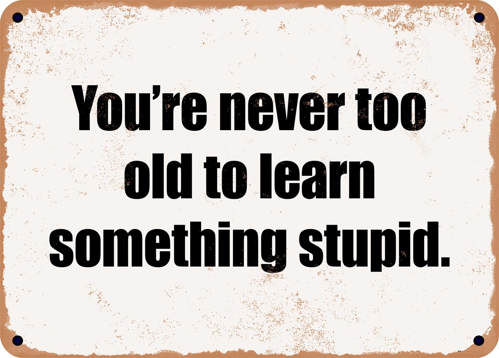 Miaomansenstore Metal Sign - You're Never Too Old To Learn Something Stupid Home Decor