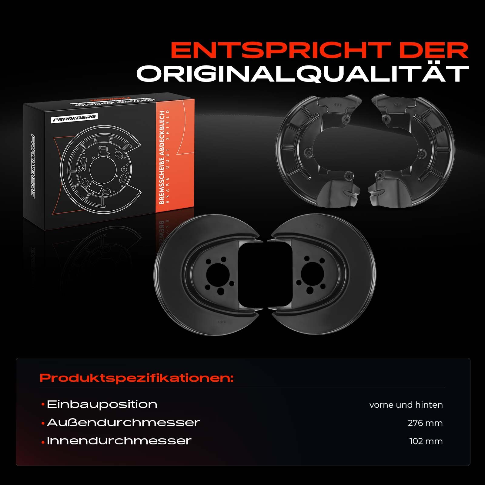 Frankberg 4x Ankerblech Vorne Hinten Kompatibel mit Polo 6C1 6R1 Polo 9A 9N Polo Stufenheck 9A2 9A4 9A6 9N2 Fabia I Praktik 6Y5 Fabia I Stufenheck 6Y3 Replace# 6R0615311A