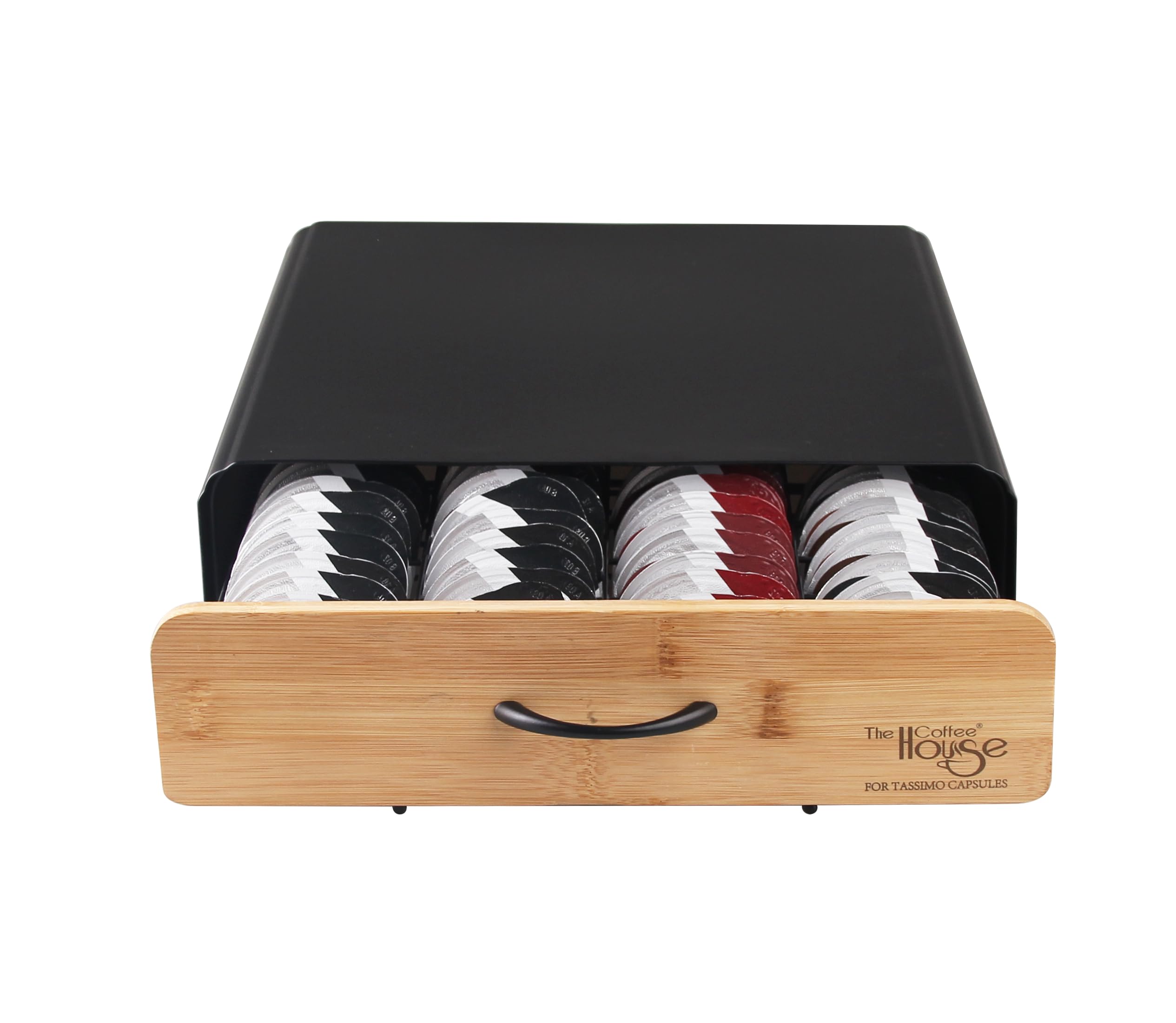 EVER RICH ® 64 PCS COFFEE POD STORAGE DRAWER COMPATIBLE WITH TASSIMO POD HOLDER | T-DISC COFFEE CAPSULES | ANTI VIBRATION DESIGN