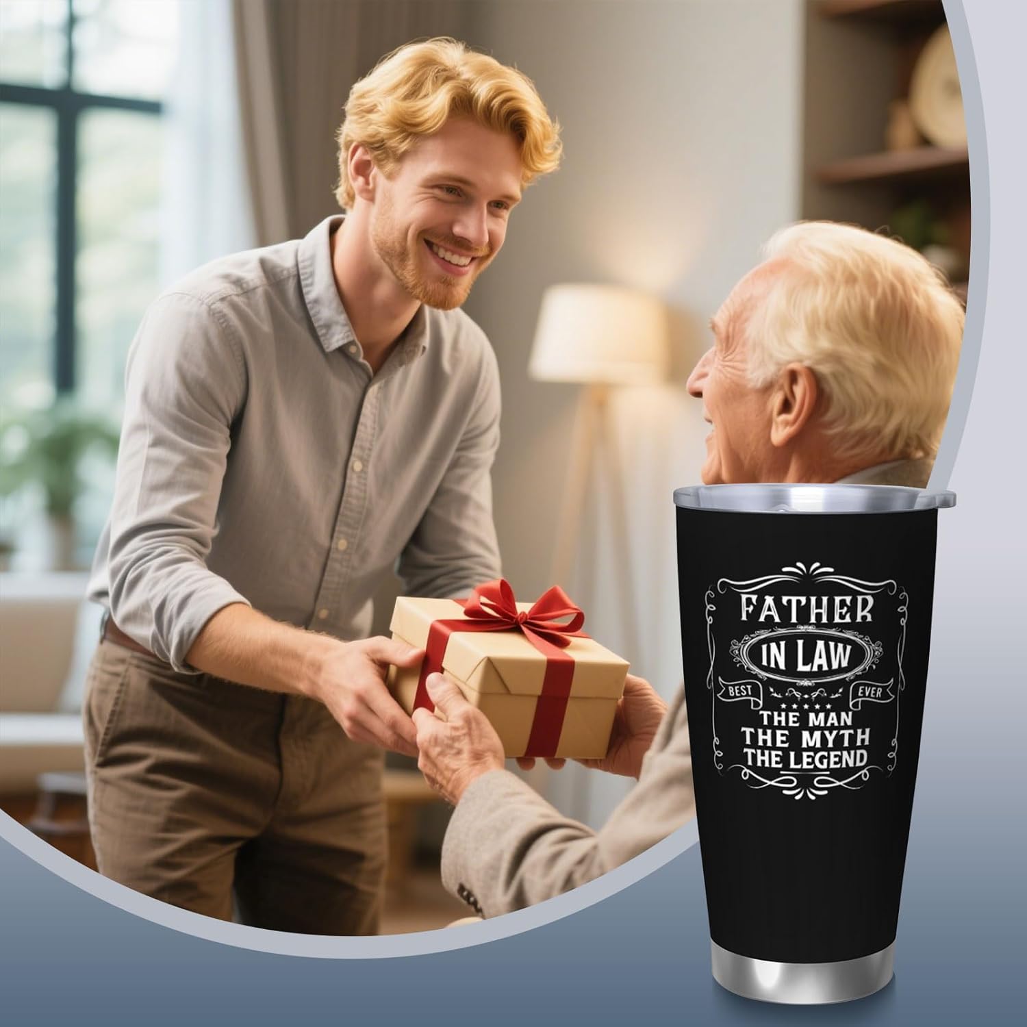 Father in Law Gifts, Best Father in Law Ever, 20 Oz Insulated Travel Tumbler, Travel Mug Gift from daughter in law - Image 2