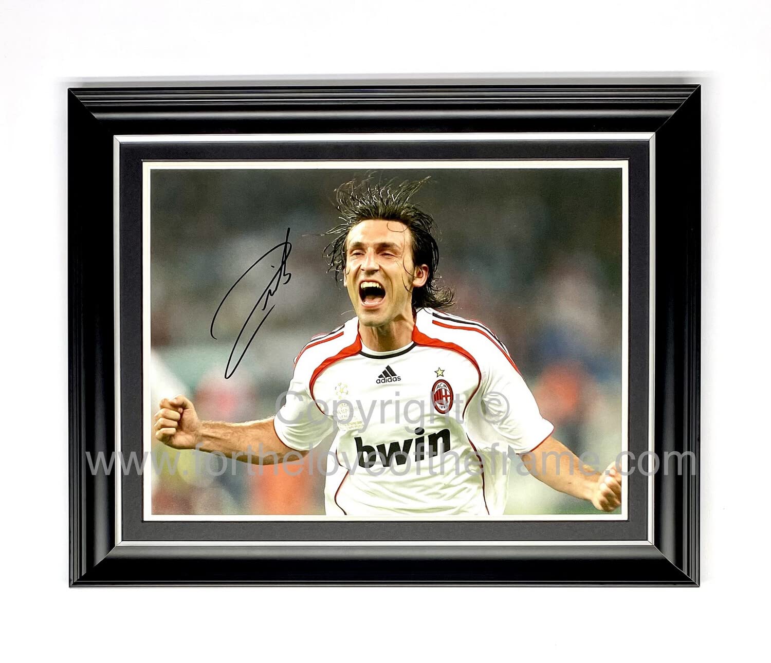 Andrea Pirlo 直筆サイン入り写真パネルBBM刻印 14/30 Andrea Pirlo