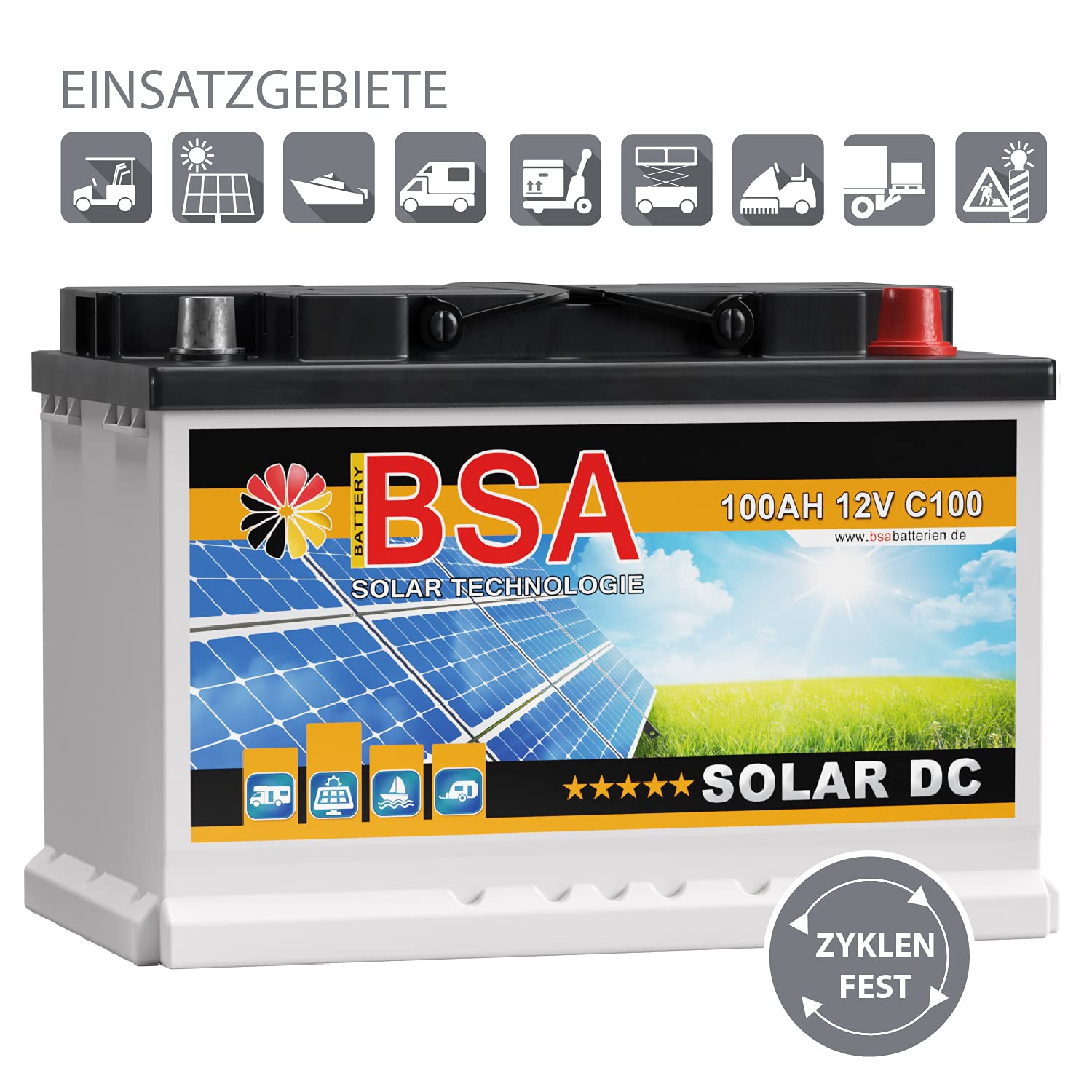 12 V 140 Ah 170Ah C100 Kapazität BSA Solarbatterie 170Ah 12V - Versorgungsbatterie Für Wohnmobil, Boot & Photovoltaik BSA 170Ah 12V Wohnmobil Batterie Solar Versorgung Lifepo4 150ah