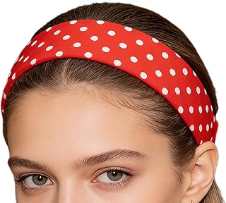 伸縮性 ヘアバンド,ファッショナブルでソフト、滑り止めの赤いデコレーション - 女性用 滑り止め エラスティック ヘアバンド,女子向け ワークアウト ジム ランニング スポーツ バスケットボール ヨガ フットボール サッカー スパ メイクアップ 洗顔 用