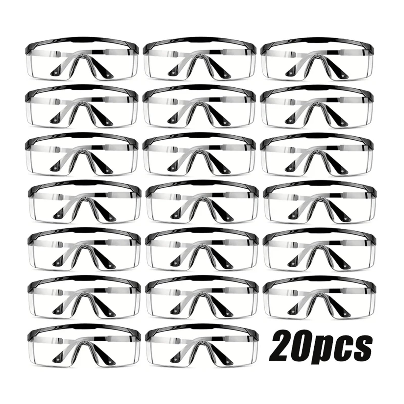 Gafas de seguridad, 20 gafas de ciclismo a prueba viento y polvo, protectoras seguridad for el trabajo, antisalpicaduras protección ocular