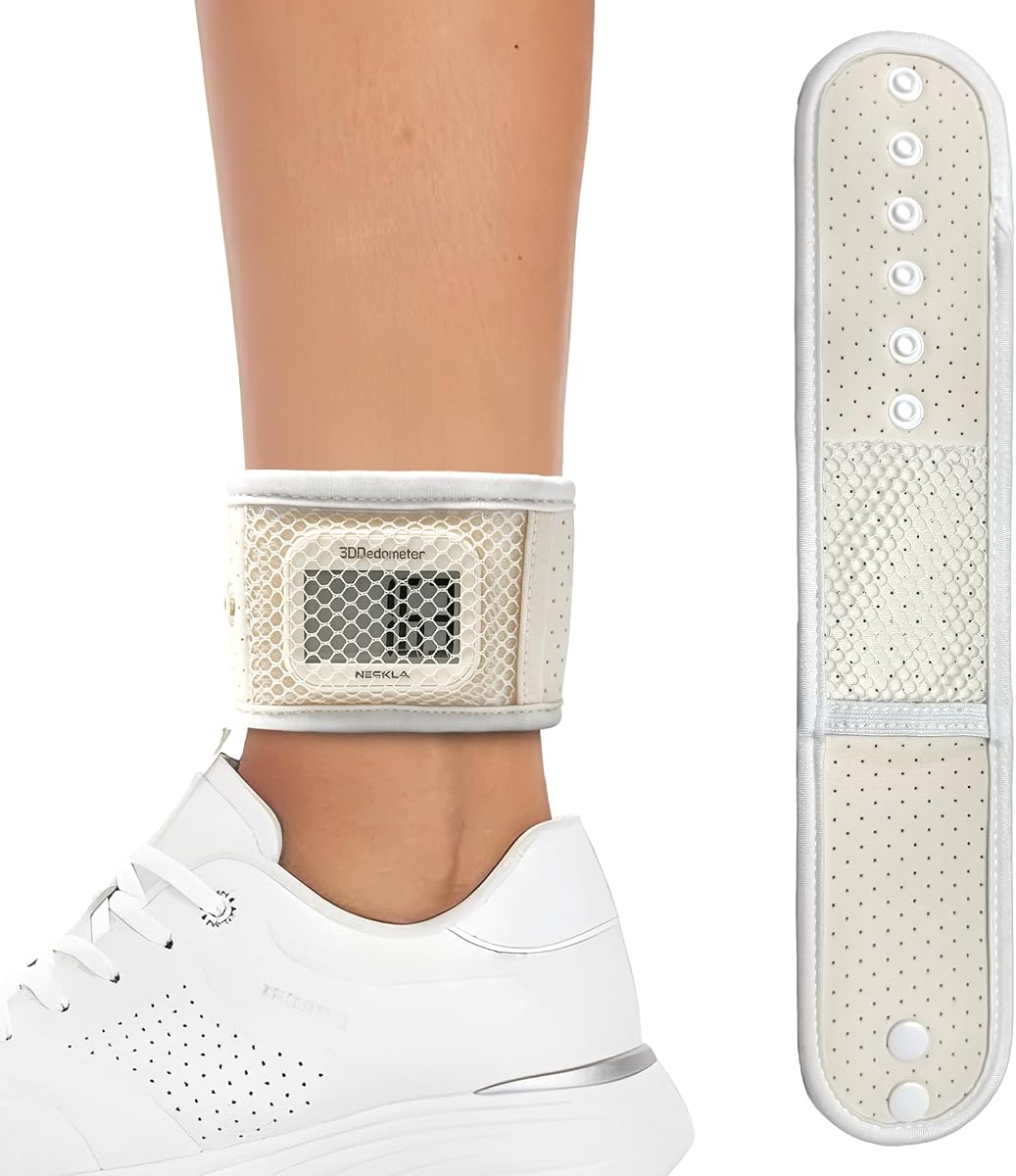 Pedometer Ankle Strap White
