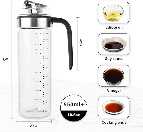 Miniatura 2 de Huohua Botella dispensadora de aceite de oliva con interruptor automático, apertura amplia para facilitar la recarga y limpieza, botella de aceite