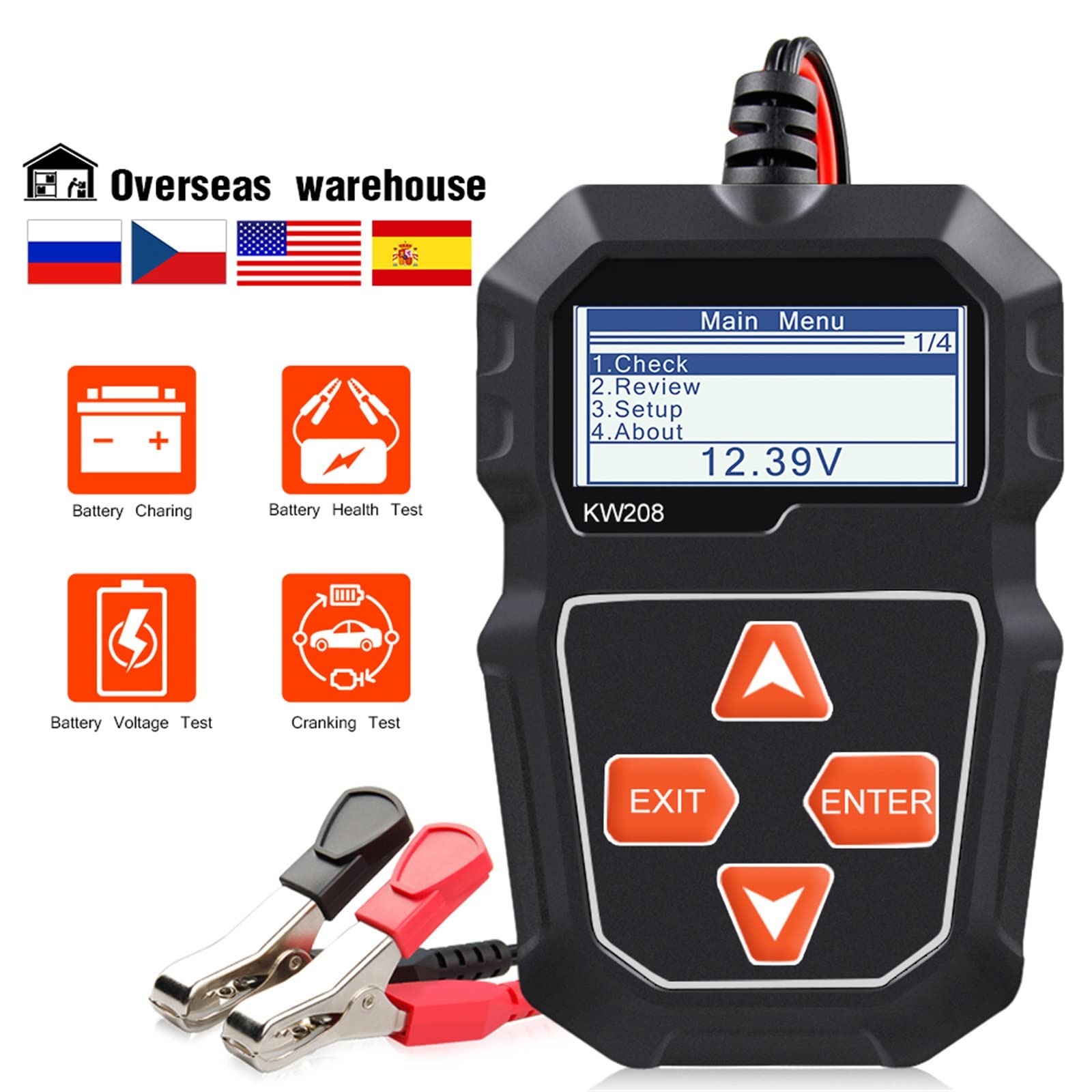 KW208 Tester Akumulatora Samochodowego 12V 100 Do 2000CCA Tester Obwodu Ładowania Rozruchowego Analizator Akumulatora 12 V Narzędzia Do Akumulatorów