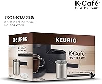 Vista 2 de Keurig Funciona con leche no láctea, espuma caliente y fría, solo cafeteras compatibles K-Café, 34 onzas, espumador de carbón