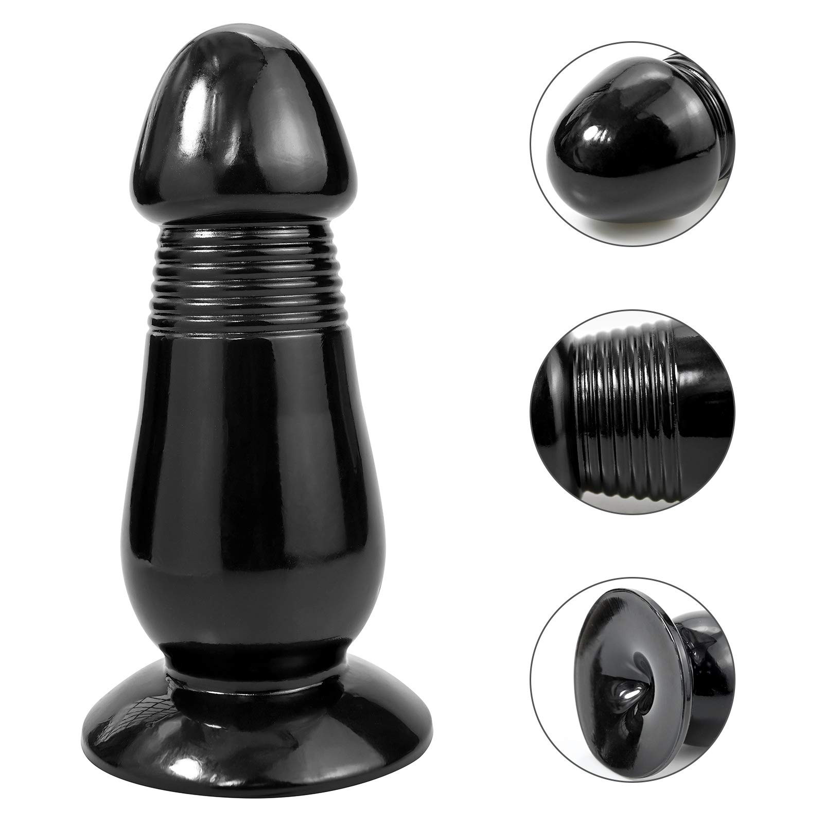 Roluck Dildo Anale Per Uomini Ventosa Grande pene realistico con ventosa Plug anale Masturbazione femminile Stimolazione della prostata Butt Plug per donne Uomini Giocattolo del sesso anale (Nero)