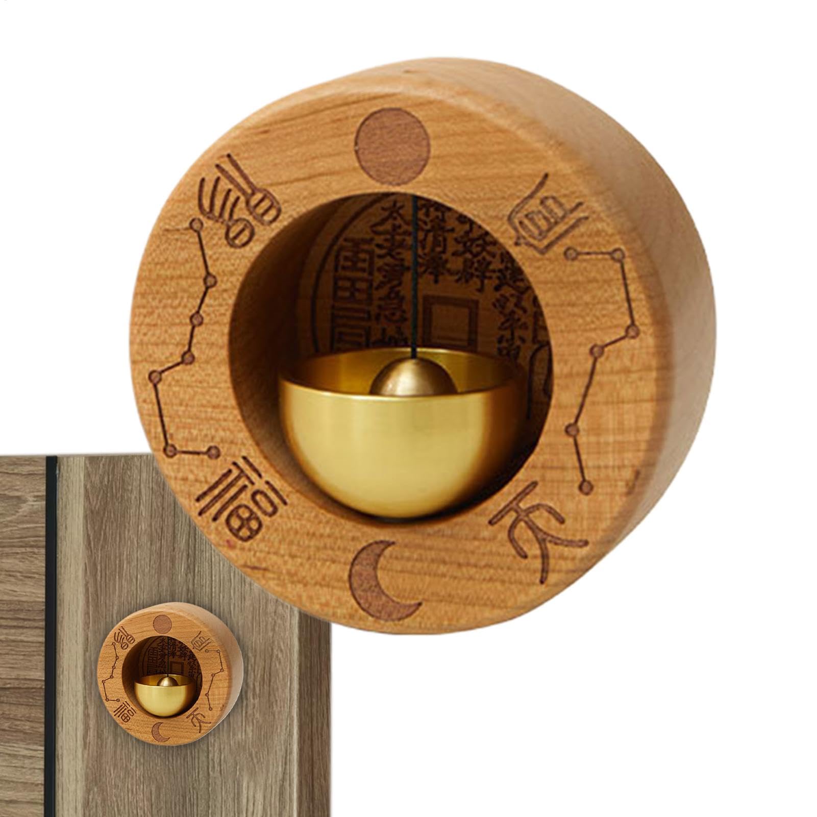 Sonnette d'entrée de porte de magasin et carillon magnétique en bois