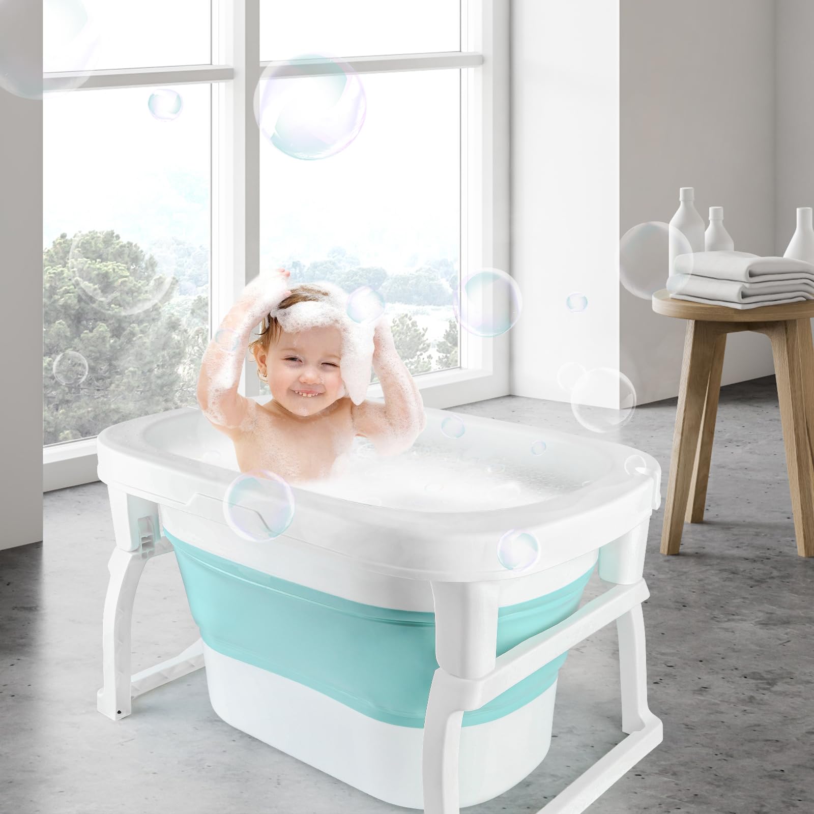 Baby Bathtub Foldable - Foldable Bathtub Baby- Baby Bath Insert - Baby Bathtub Newborn Baby Bath Set Newborn - Baby Bathtub - Baby Bath Seat-Children's Bath Set: Collapsible Baby Bathtub