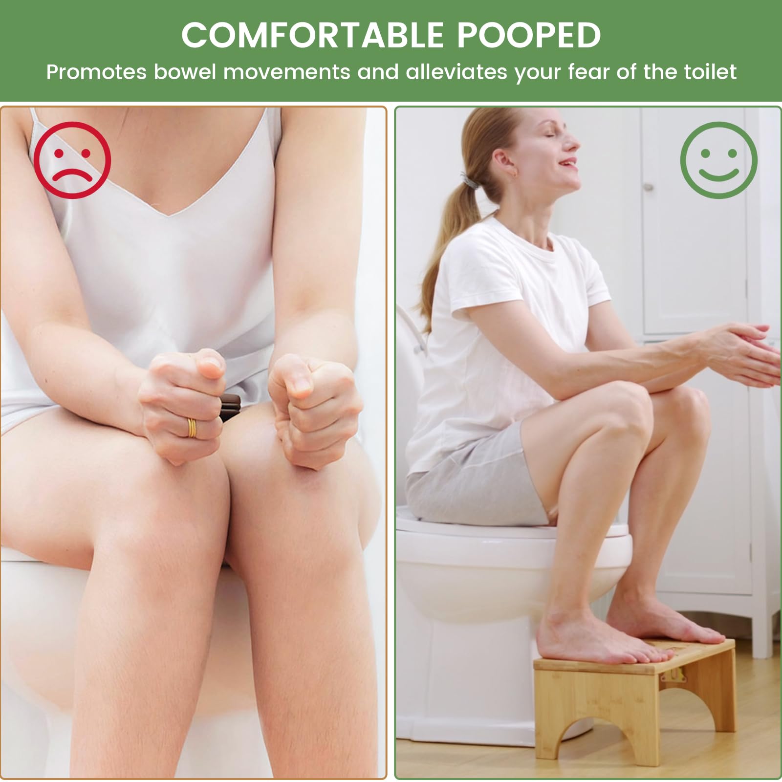 DEANIC Bamboe Toiletkruk – Opvouwbare Poepkruk voor Volwassenen, Antislip WC Voetenbankje, Ergonomische Toilethouding, Badkamer Accessoire voor Gezondere Darmbeweging