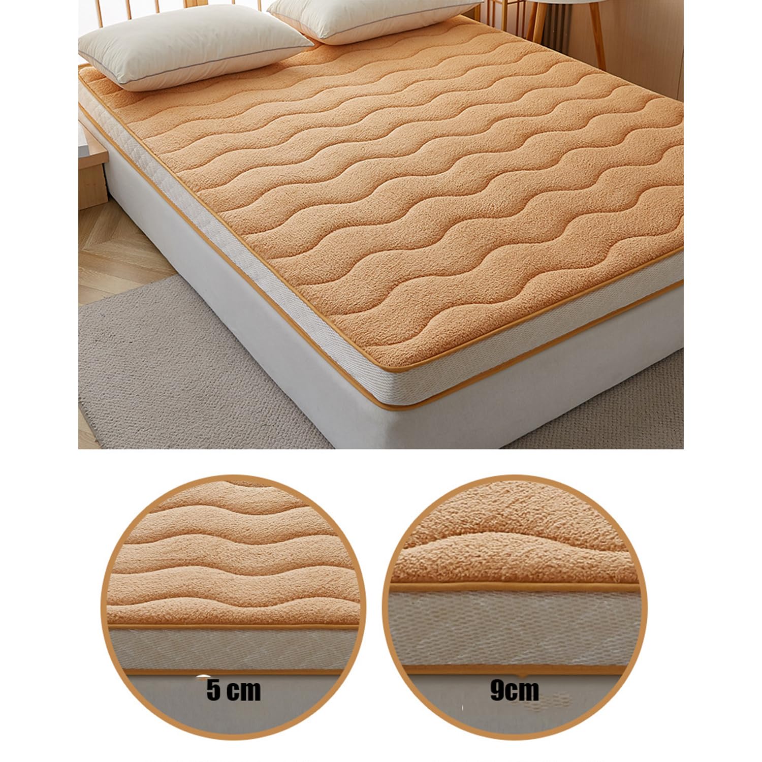 ZLZNX Futon materasso confortevole pieghevole Guest Easy morbido sostituzione Pad fondo antiscivolo,2,180x200cmx 5cm