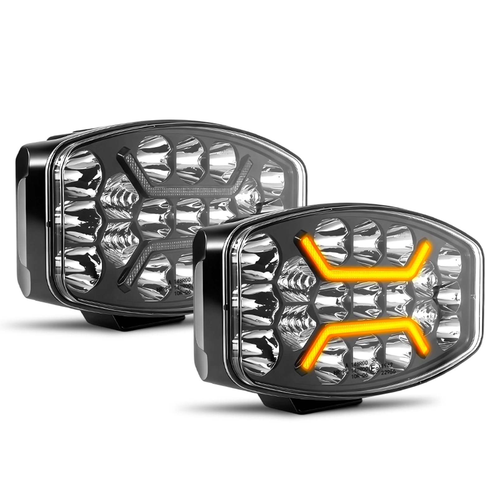 CO LIGHT 10 Zoll LED Fernscheinwerfer 12/24v, 75W 180° Justierbar Arbeitsscheinwerfer IP69 Wasserdicht ECE weiß Amber Zusatzscheinwerfer Auto