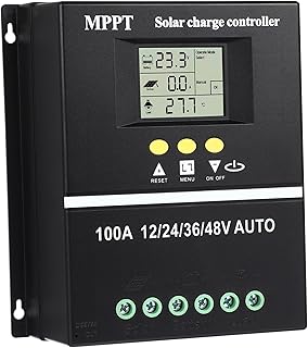 Yardenfun Controlador Pv Regulador 50A Controlador De Painel Solar Controlador Mppt Perfil De Alumínio Painéis Solares Do Carro Mppt Controlador De Carga Solar 12V 100A Regulador De Carga