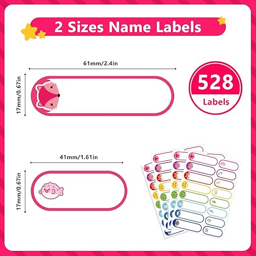Miniatura 9 de 128 etiquetas impermeables para biberones, etiquetas de nombre de escuela Tinabless para niños, etiquetas de guardería, autolaminadas,
