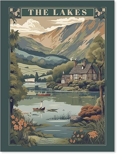 Miniatura 35 de Jefuzh Arte de pared de paisaje de naturaleza otoñal, póster de paisaje de árbol de bosque de otoño, hojas de arce retro, pintura al óleo, Vintage