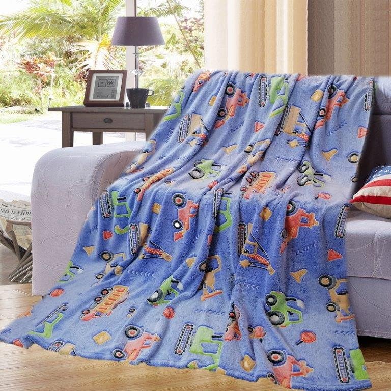 Image of Happy Hues Glow in The Dark Blanket Kids-Teens Boys & Girls Travel Lightweight Throw Blankets Soft & Fluffy for Kids (Vehicle)