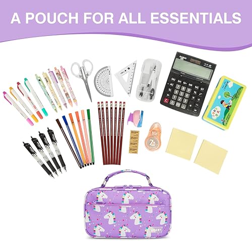 Miniatura 6 de VASCHY Estuche para Lápices para Niñas, Bolsa Grande Estética Kawaii para Lápices EstacionariosEstuche para Lápices para Niños Preppy, Organizador