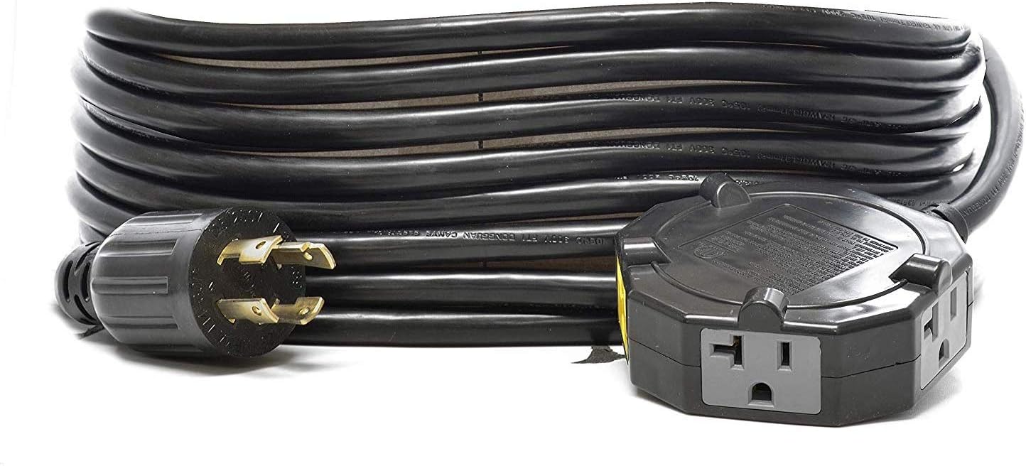 Limited Stock Ceptics GN-CD-7-25 Generator Distribution Power Cord (25 Feet) 30A, 120Volt, 10 Ft