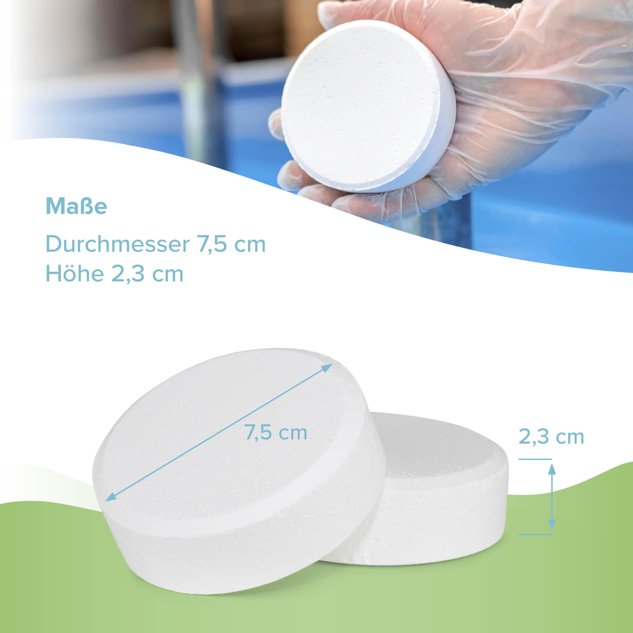 Höfer Chemie Pool Chlor Tabletten langsam löslich 200g 5 kg Bayzid - zur dauerhaften Chlorung von Pool und Schwimmbad - Hochwirksam gegen Bakterien und Pilze
