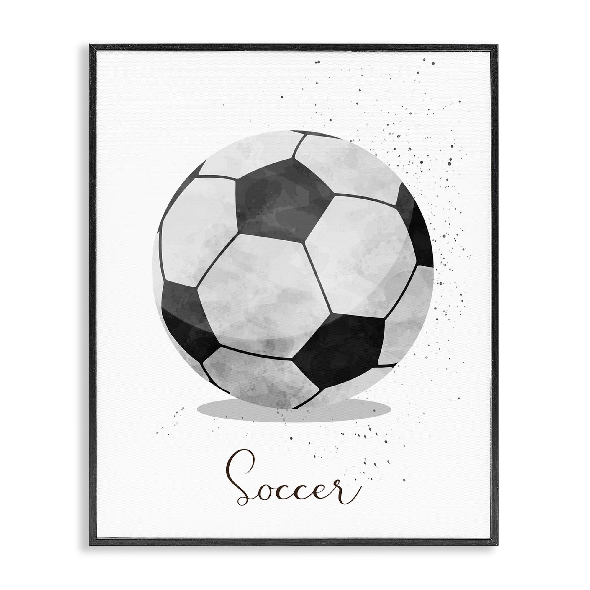 Ballon de football encadré noir Stupell Industries pour décoration chambre enfant