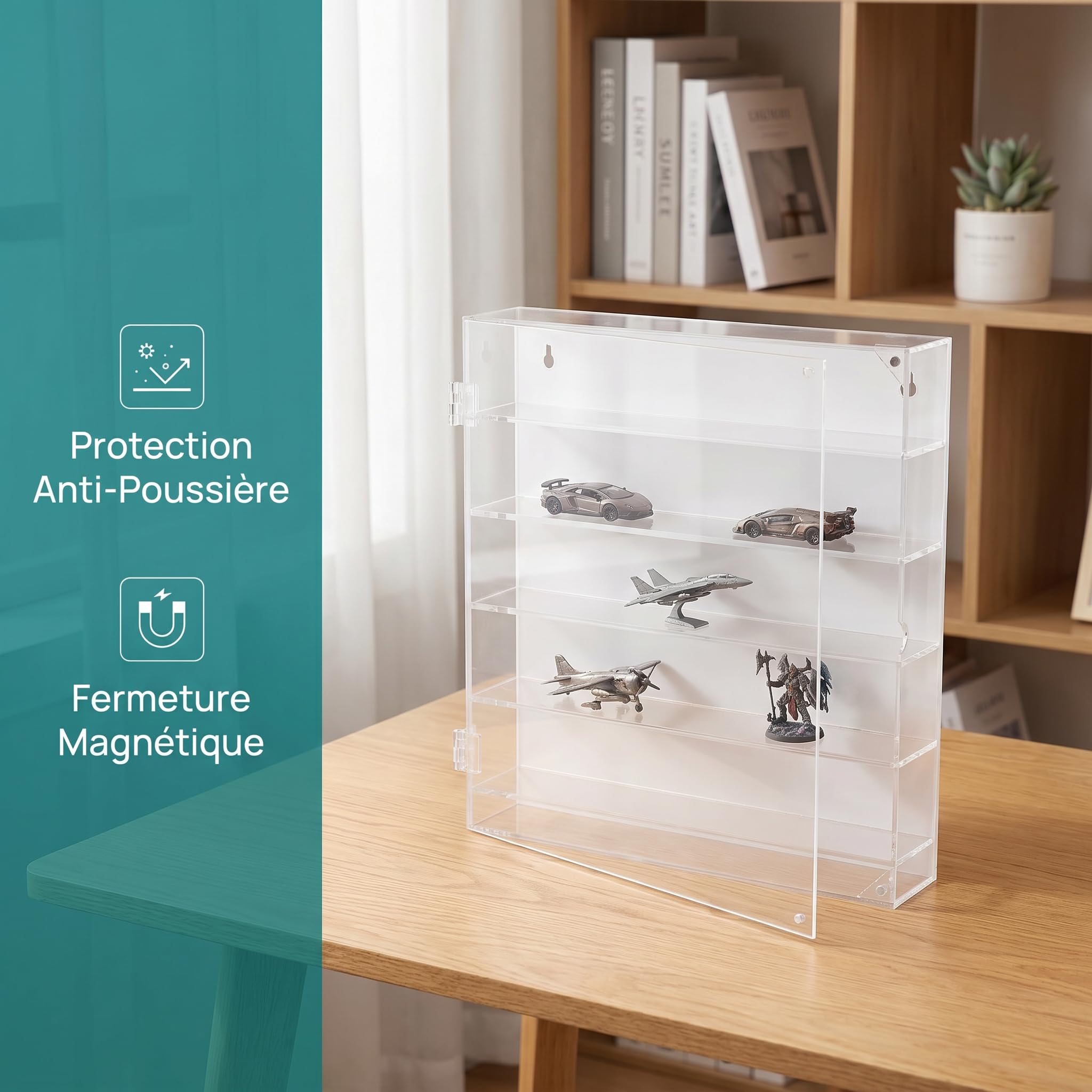 Alasum Vitrine Murale pour Voitures Miniatures Organisateur De Vitrine À Plusieurs Niveaux Présentoir Acrylique Transparent pour Modèles Réduits Et Mini-Figurines Rangement Mural 11.81X10.24X1.97In