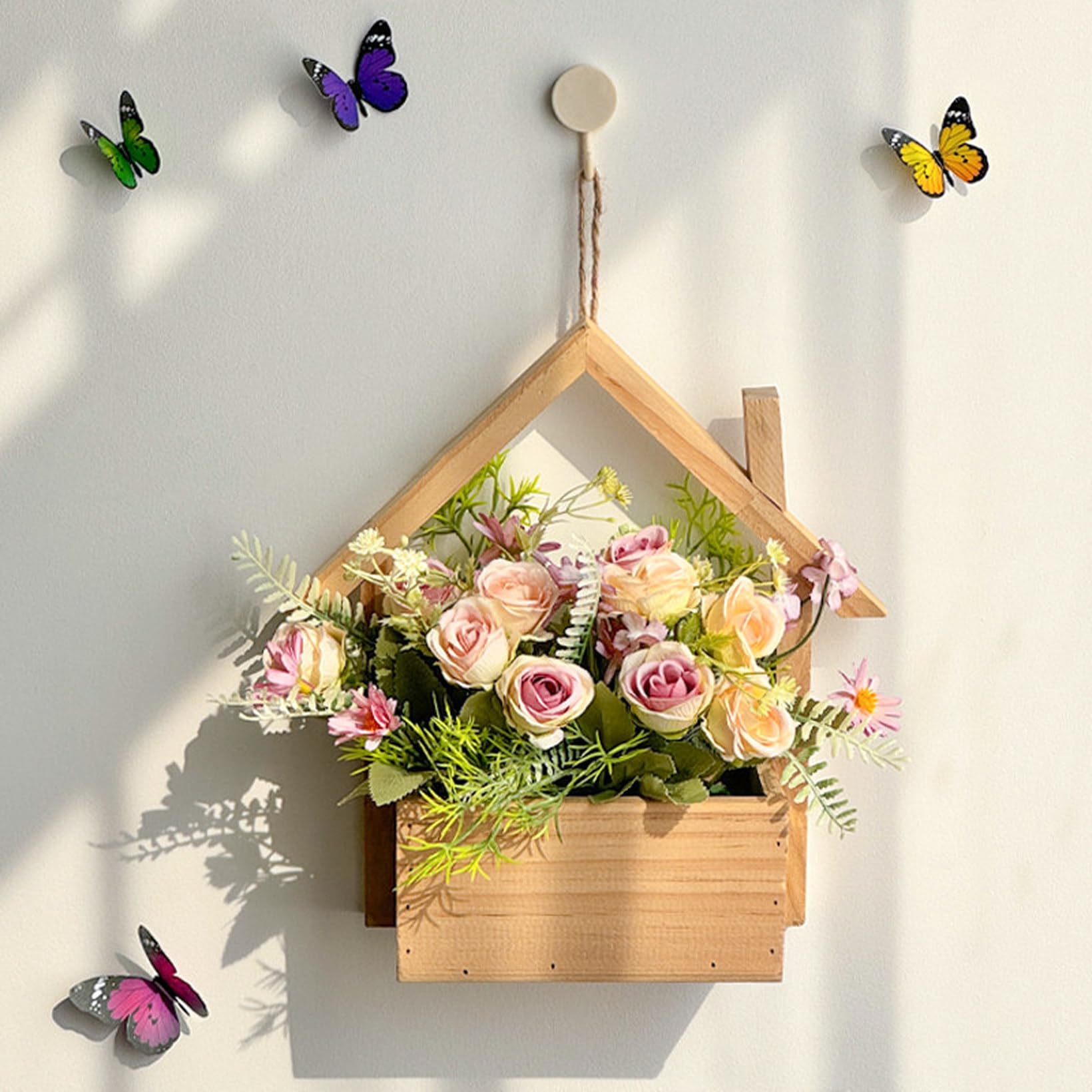 Amazon｜HGJH 造花 壁掛け 人工観葉植物 おしゃれ 装飾 逆さ 吊るす