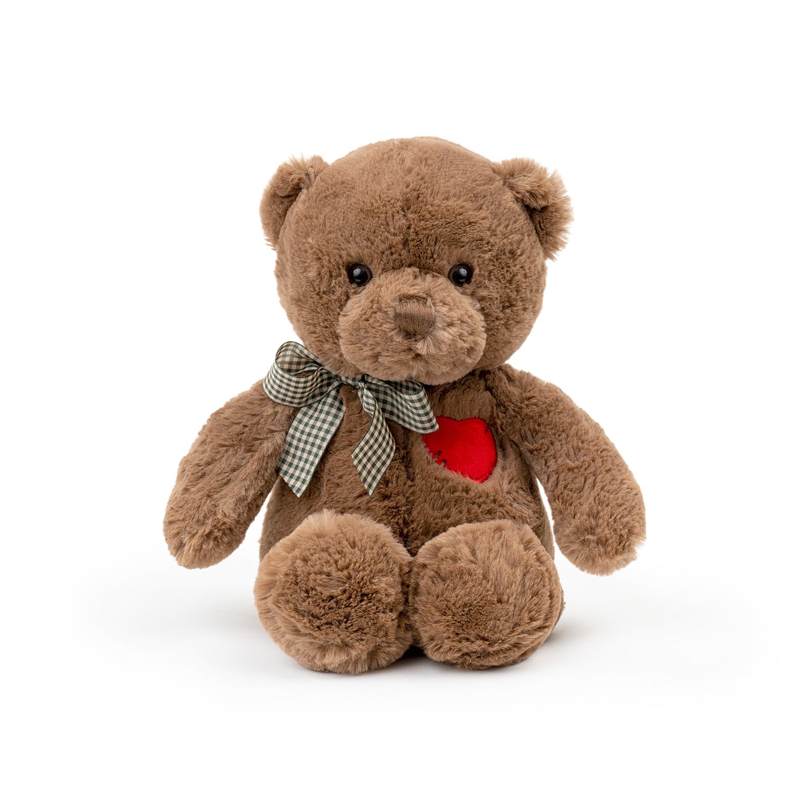 Adorlynetty 11 Small Teddy Bear with Heart Cute Brown Teddy Bear Stuffed Animals for Valentines Day Soft Bear Plushie