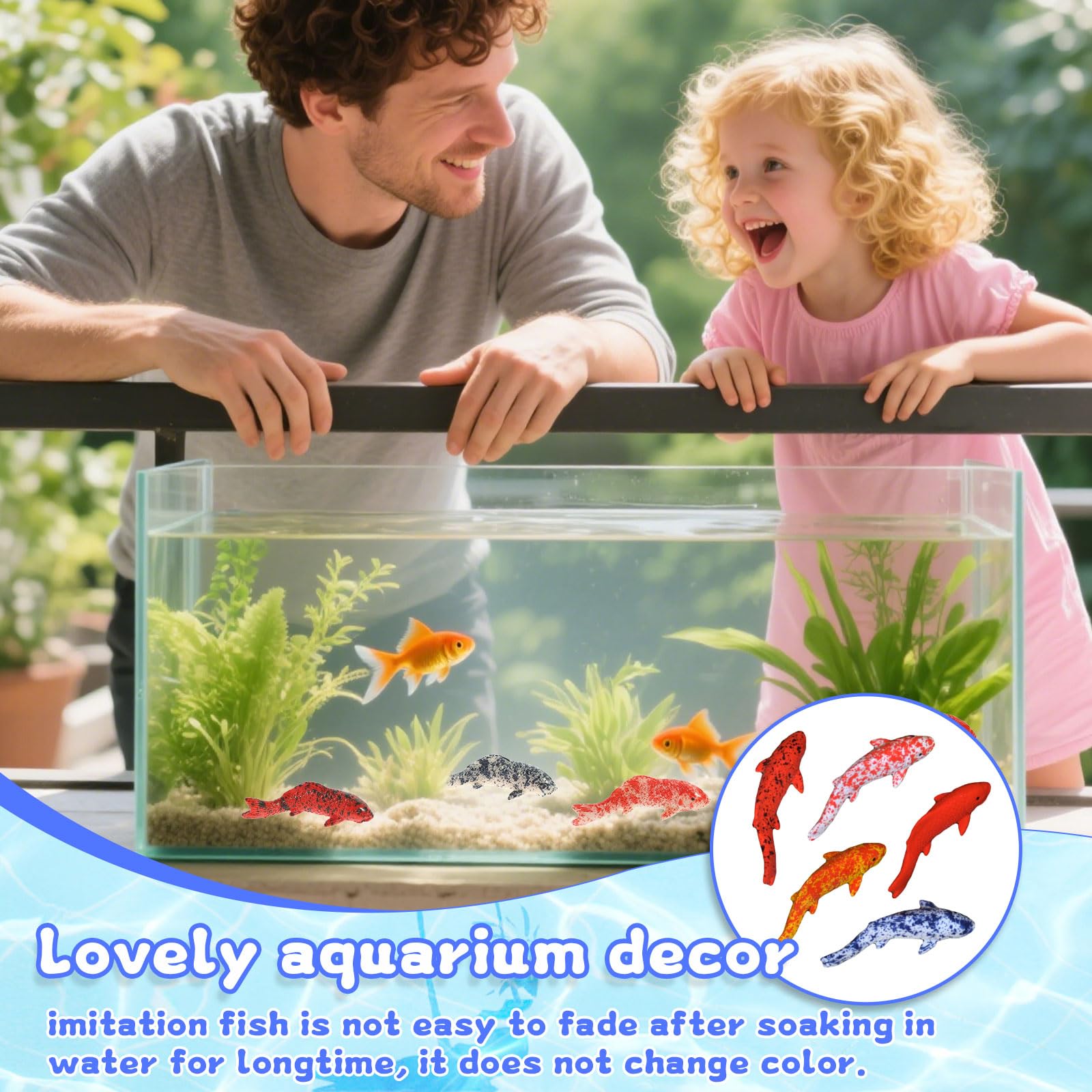 5 Pesci Artificiali Resina Per Acquario | Decorazione Colorata | Nuoto Realistico - Foto 2