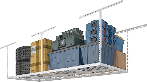 Miniatura 8 de FLEXIMOUNTS Estante de almacenamiento de garaje de 3 x 8 pulgadas, sistema de organización de almacenamiento de garaje ajustable, estantes de