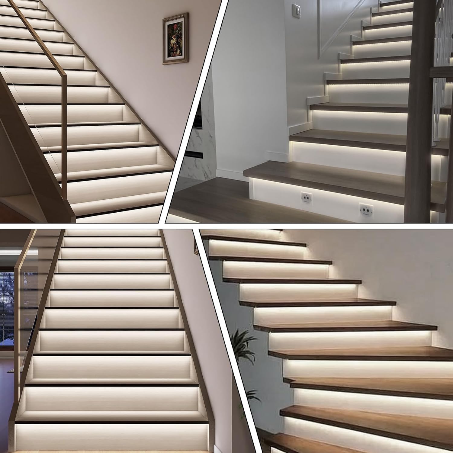 MALIIGAZA Intelligent Motion Sensor Stair Light Kit, 16 Steps Cool White 6000K - Image 4