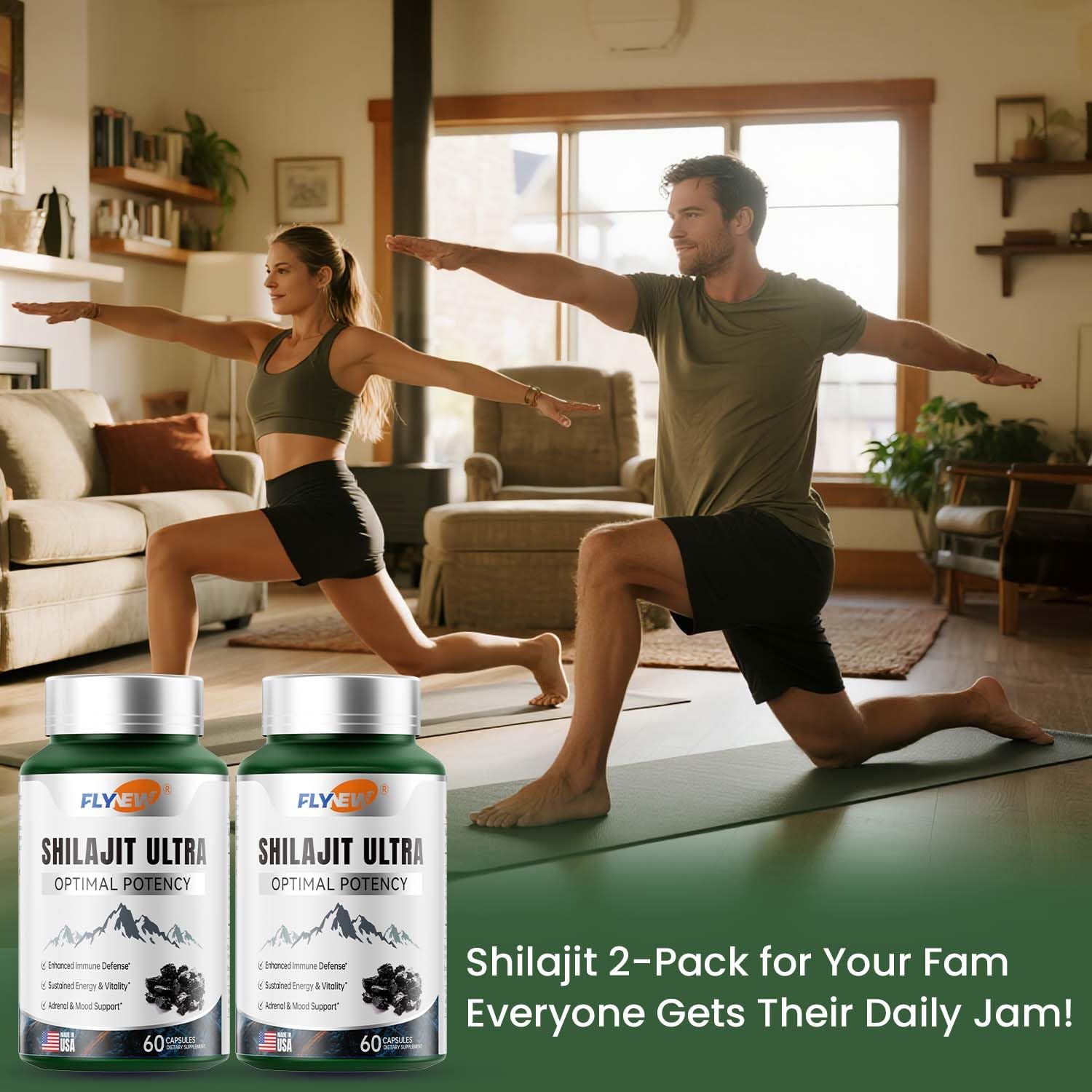 Shilajit for Men Women, Shilajit with Naturally Fulvic Acid & L-Arginine, Himalayan Shilajits for Extra Power, Stamina & Immune Support, Non-GMO, Made in USA, 2 Pack, 60 Capsules Per Bottle - Image 2