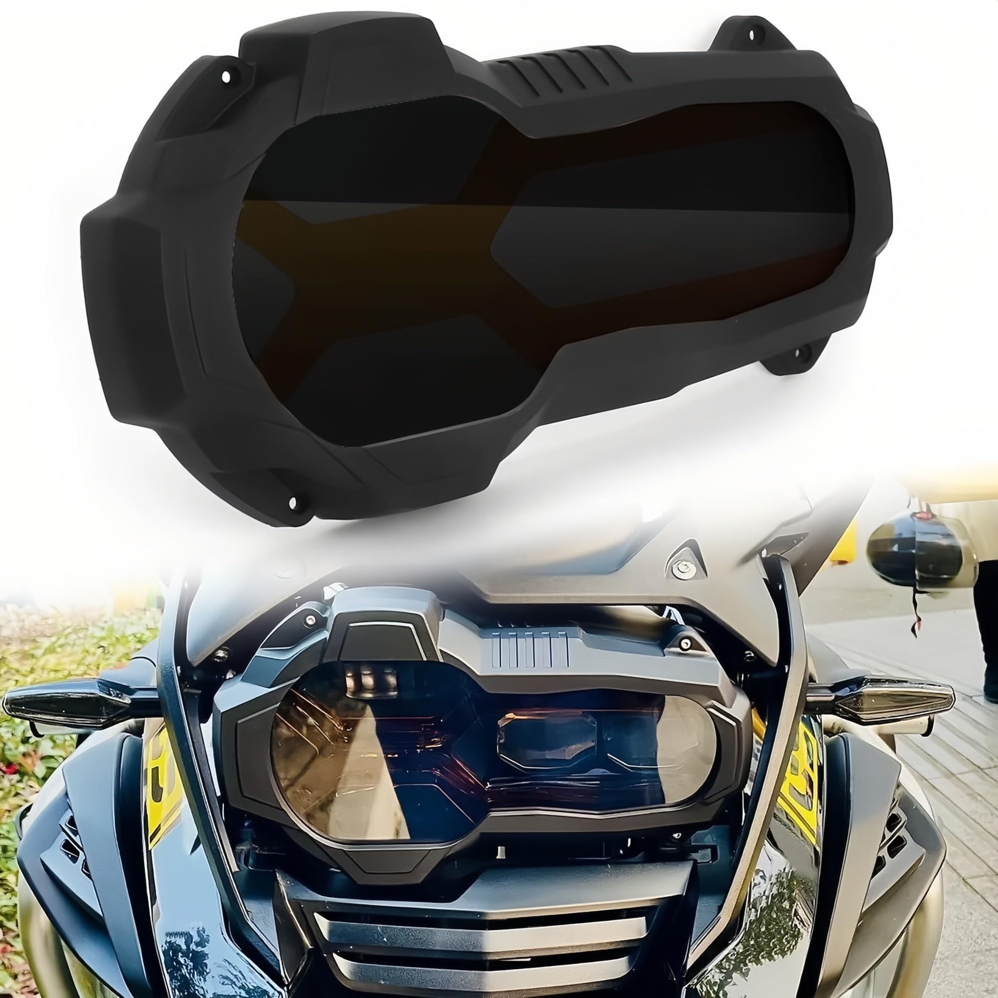 Compatible con BMW R1250GS Adventure/ R1250GS (2018-2024). Protector de faro delantero. Cubierta protectora para faro delantero de R1200GS LC Adventure. (Recubrimiento reflectante)