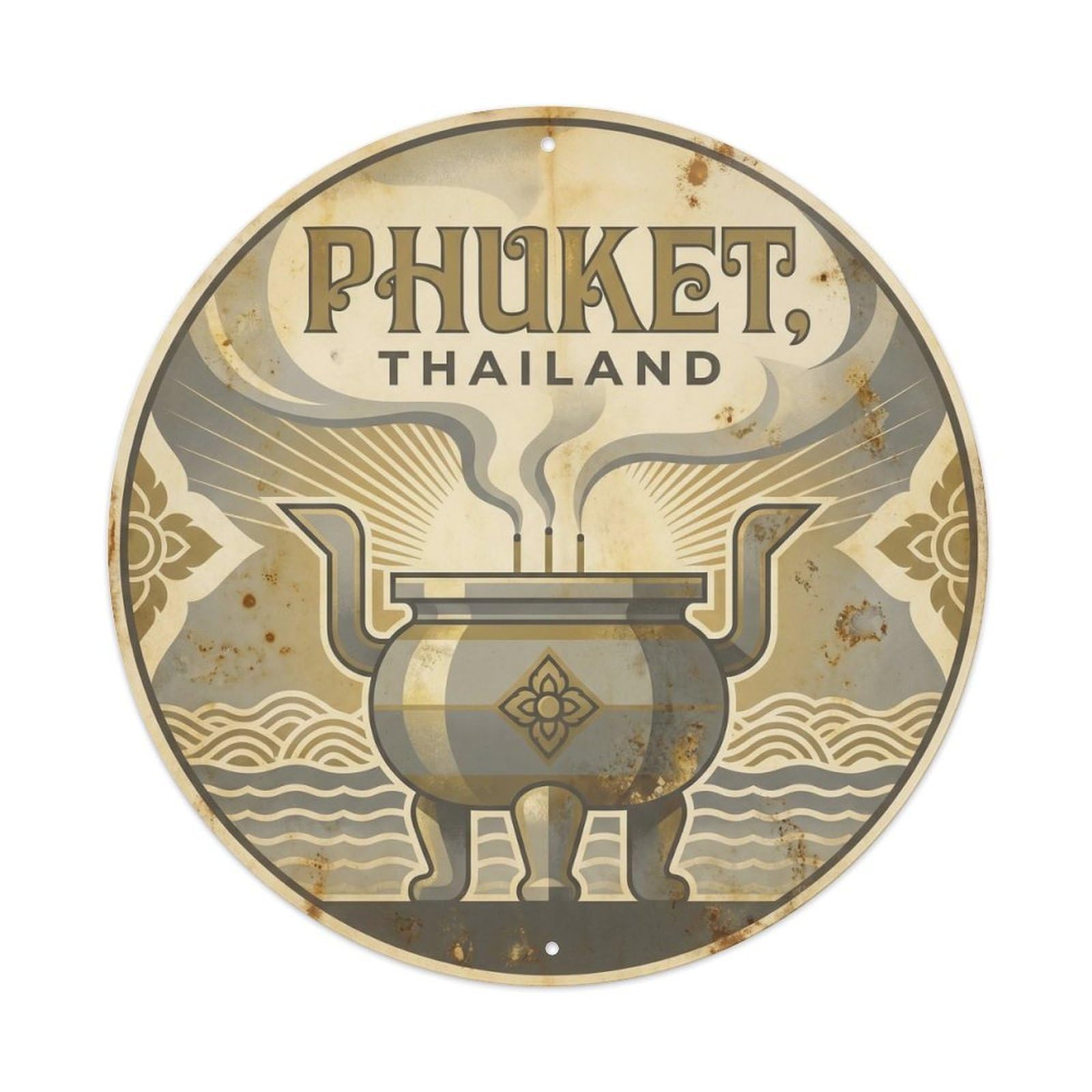 Phuket Temple Incense Altar Cultural Journey Heritage Metal Tin Sign