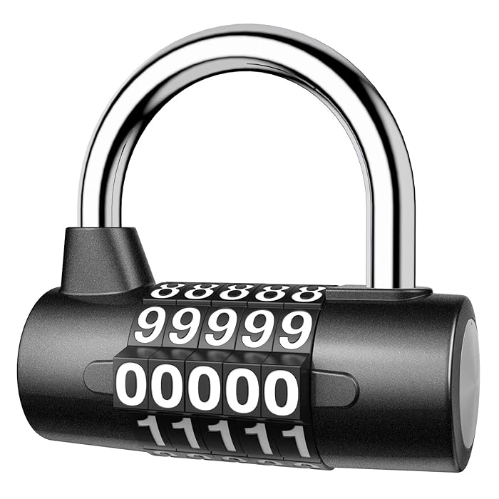 Buy KeeKit 5 Digit Combination Lock, Resettable Combination Padlock