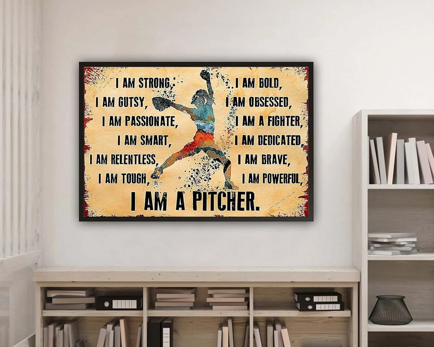 Kwqdozf As Pic Metal Signs Decor I Am Pitcher Poster Softball Tin Sign Vintage Decoration