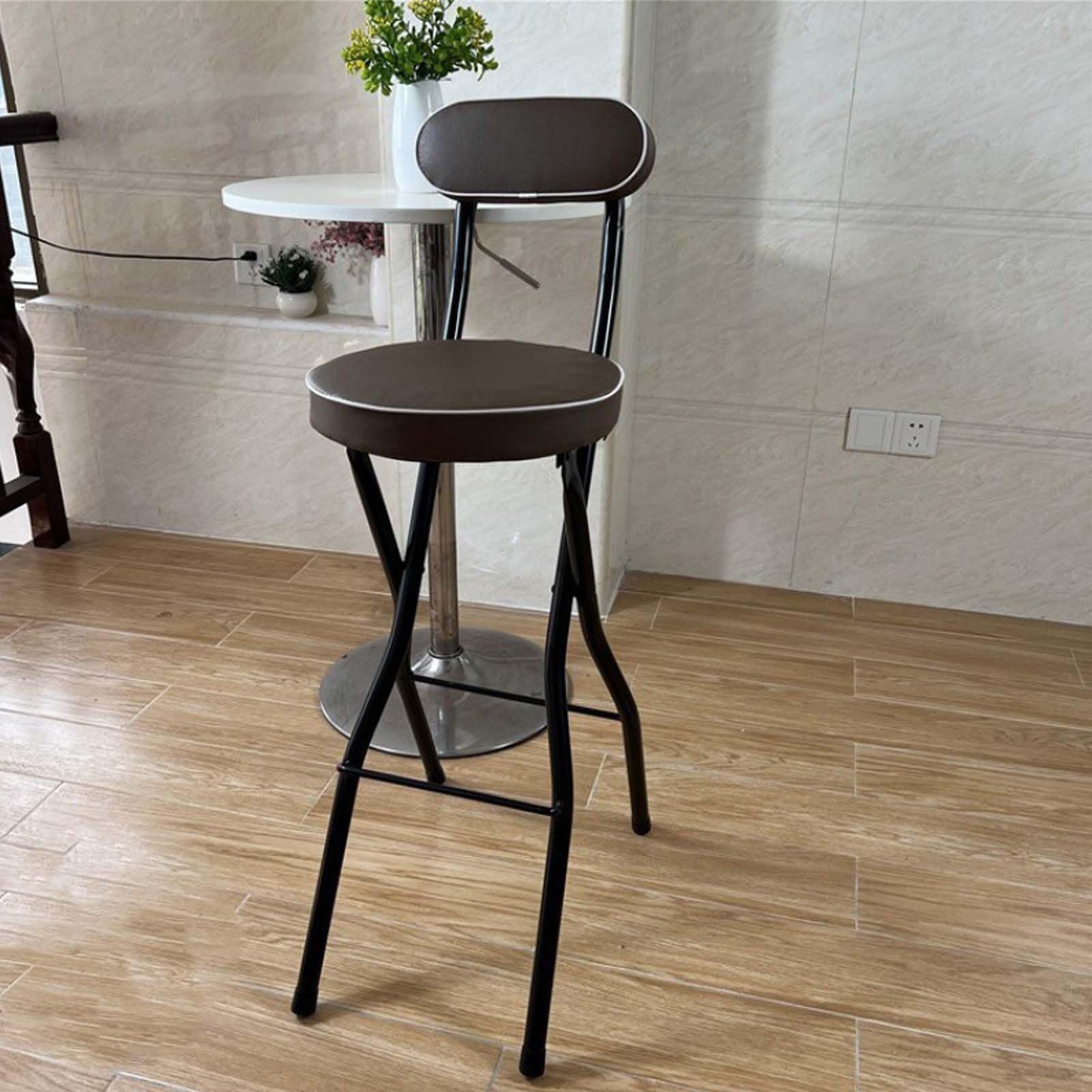 Tabouret Haut Pliant Simple Chaise Haute For Bar 55cm/60cm/65cm/70cm/75cm Chaises De Bar For Cuisine Avec Dossier Chaise Haute Convient Aux Petits Espaces, À L'intérieur Et À L'extérieur(C,60cm)