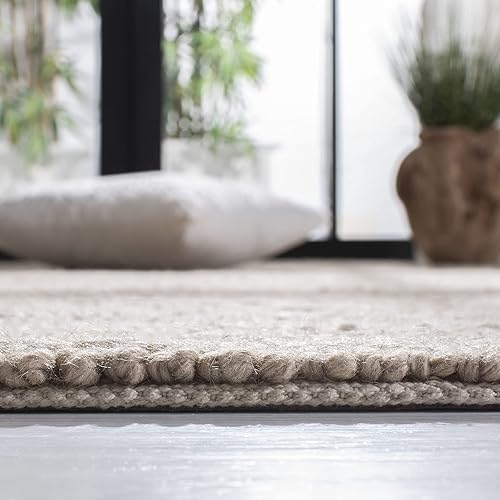 Miniatura 4 de SAFAVIEH Natura Collection - Alfombra de pasillo, 2 pies 3 pulgadas x 6 pies, color beige, lana hecha a mano, ideal para zonas de alto tráfico en