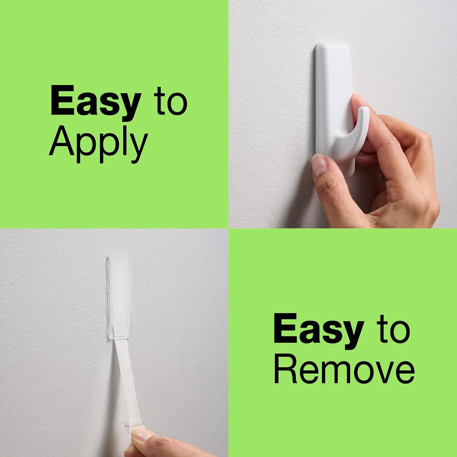 FrogTape reMOVEables Large Adhesive Wall Hook Damage Free- 24 Reusable Hooks & 48 Adhesive Strips Project Pack - Holds up to 5 lbs - Removable Utility Wall Hooks for Hanging - No Nails - White