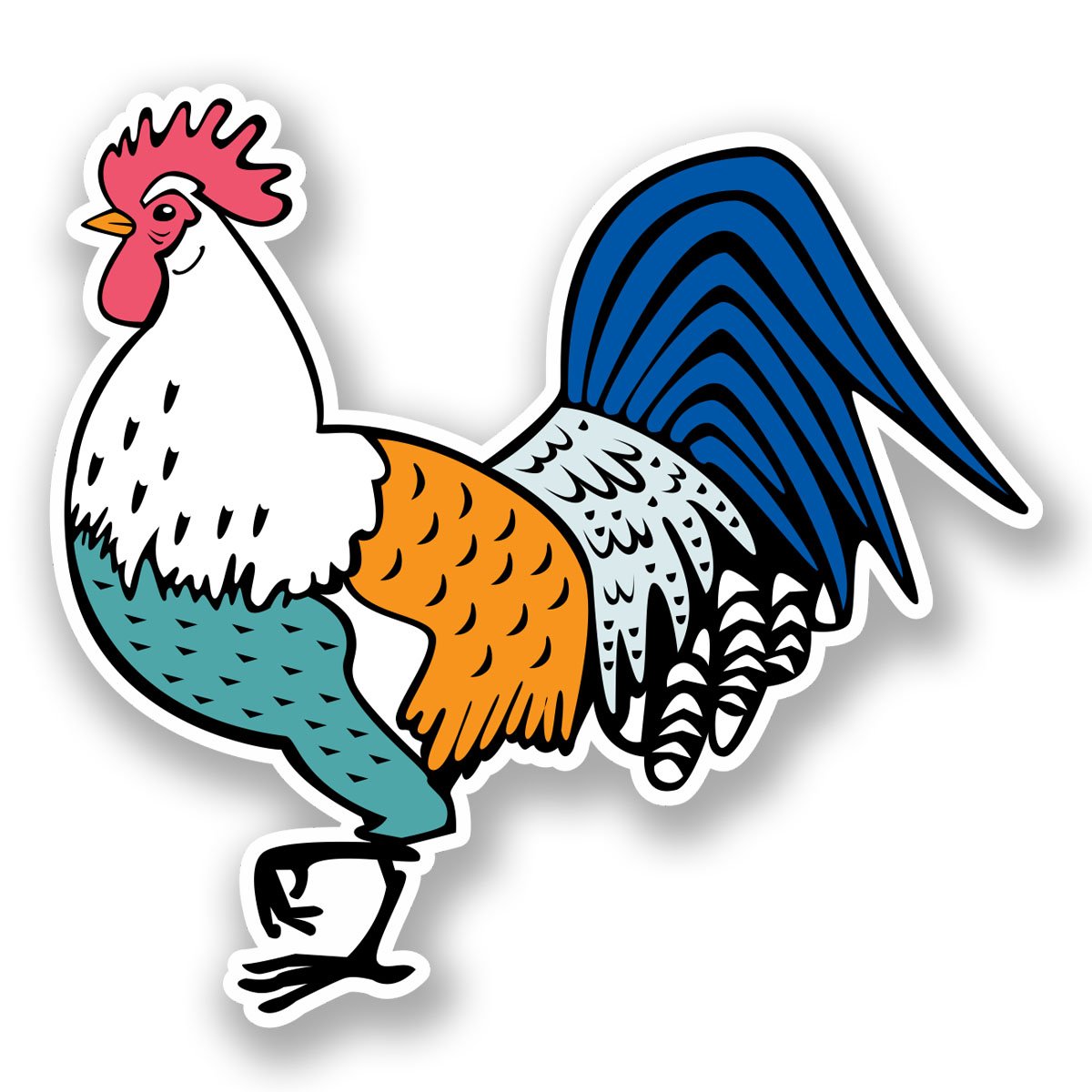 2 x 10cm Rooster Chicken Hen Turkey Vinyl Sticker Laptop Helmet Bike Car #5882 (10cm Wide x 9.5cm Tall)