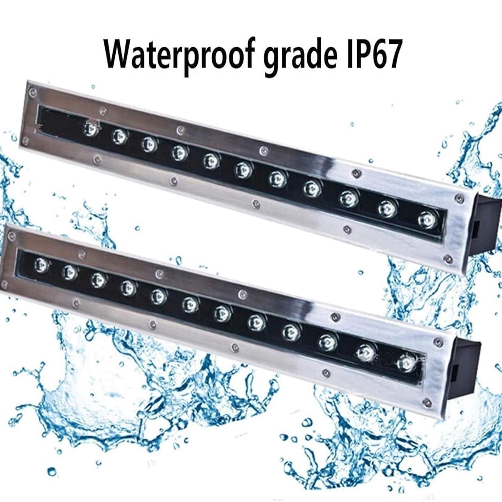 Generisch Lampa ogrodowa LED, 36 W, lampa zewnętrzna LED – IP67 wodoszczelny reflektor do zabudowy, ultra cienka lampa podłogowa, dekoracyjne oświetlenie ziemi do ogrodów i dziedzińców, 220 V AC lampa